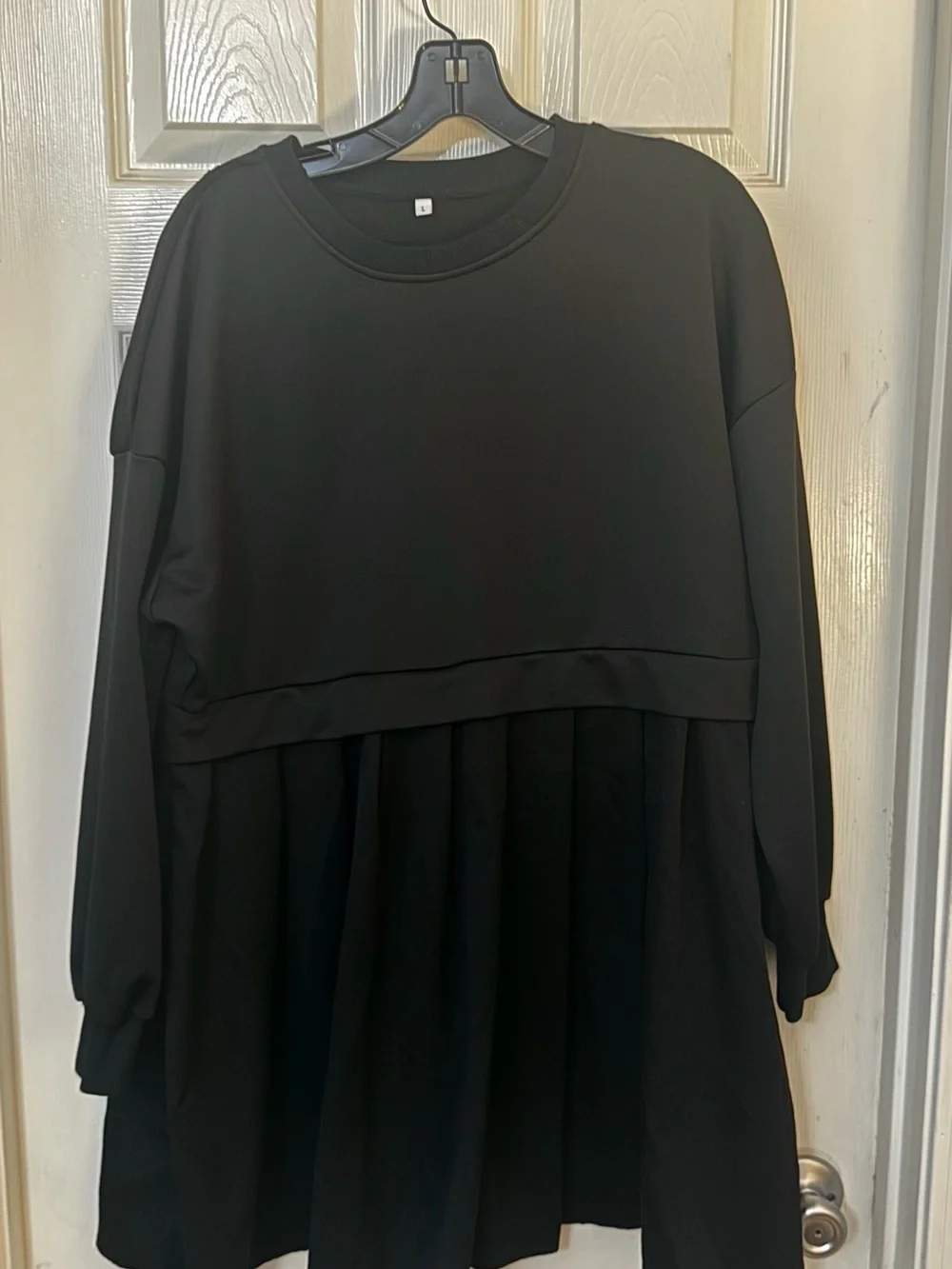 Black Long-Sleeve Babydoll Dress - Women - Picture 2 of 4